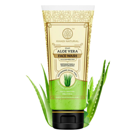 KHADI NATURAL HERBAL Aloe Vera Face Wash (Tube) (SLS and Paraben free) 100g