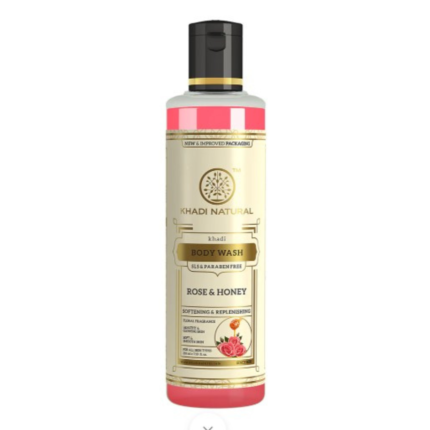 KHADI NATURAL Rose & Honey Body Wash (SLS and Paraben free) 210ml