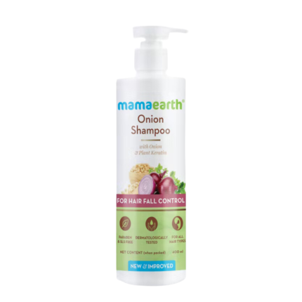 Mamaearth Onion Shampoo with Onion and Plant Keratin for Hair Fall Control – 250ml