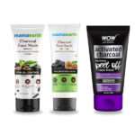 Mamaearth Charcoal Facewash 100ml+ Mamaearth Charcoal Scrub 100ml + Wow Charcoal Peel Off Mask 100ml