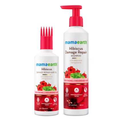 Mamaearth Combo Hibiscus Damage Repair Hair Oil 150ml + Shampoo 250ml