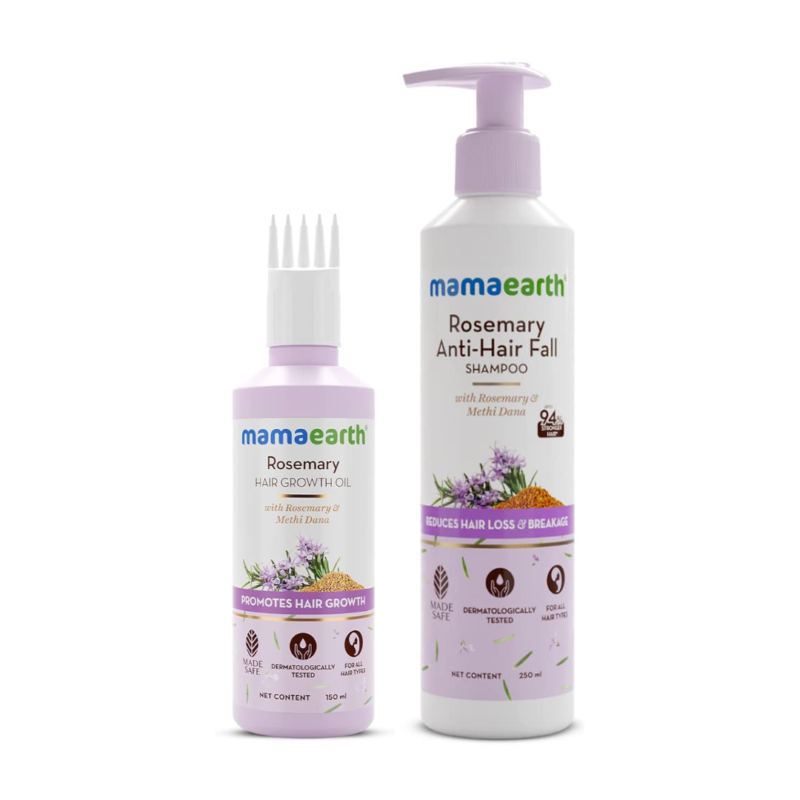 Mamaearth Rosemary Hair Oil 150ml + Rosemary Shampoo 250 ml