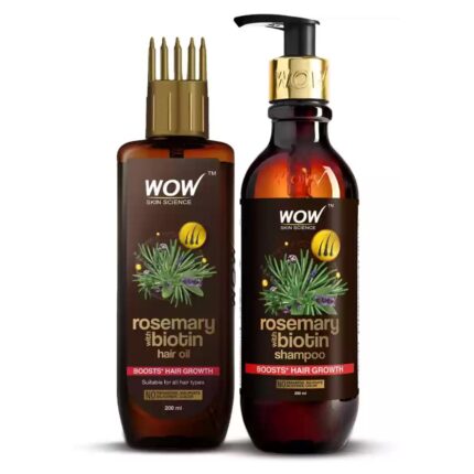 WOW Rosemary & Biotin Hair Oil 200ml + WOW Rosemary & Biotin Shampoo 250ml