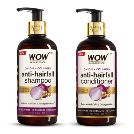 Wow Combo Onion + Collagen Anti-Hairfall Control Onion Shampoo 300ml + Onion Conditioner 300ml