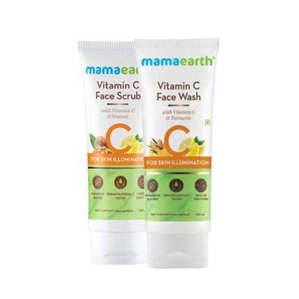 Mamaearth Vitamin C Face Wash with Turmeric 100ml + Mamaearth Vitamin C Face Scrub 100g