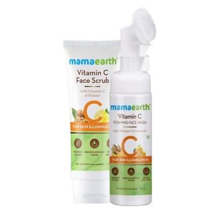 Mamaearth Vitamin C Foaming Face Wash 150ml + Mamaearth Vitamin C Face Scrub 100g