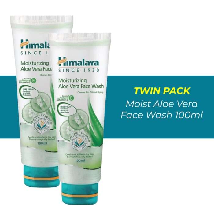 Himalaya Moisturizing Aloe Vera Face Wash 100ml (Twin pack)