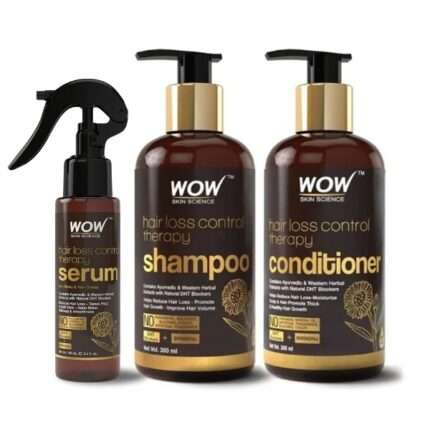 Wow Skin Science Anti Hair Loss Combo: Hair Loss Control Shampoo Therapy 300ml + Conditioner 300ml + Serum 100ml