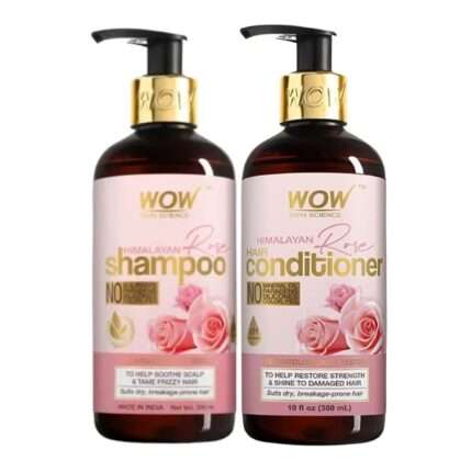 Wow Skin Science Damaged Hair Repair Combo: Himalayan Rose Shampoo 300ml + Conditioner 300ml