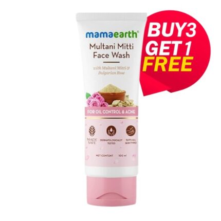 Mamaearth Multani Mitti Face Wash 100ml (Buy 3 Get 1 FREE)