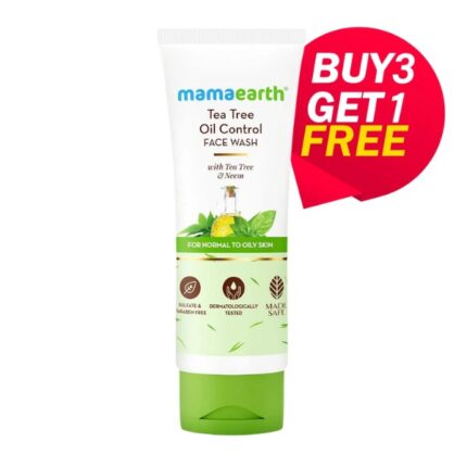 Mamaearth Tea Tree Facewash 100ml for Acne & Pimples (Buy 3 Get 1 FREE)