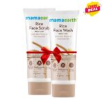 Mamearth Rice water Face Wash 100ml + Rice water Scrub 100ml (Combo Pack)