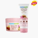 Mamaearth Multani Mitti Oil Balance Face Pack 100g + Multani Mitti Face Wash For Oil Control & Acne 100g
