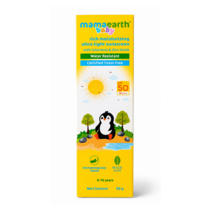 Mamaearth Baby Rich Moisturizing Ultra Light Sunscreen.